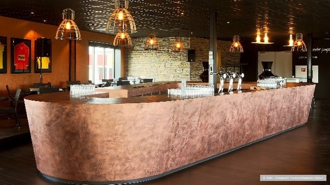 OWA Sinfonia Black mineral fibre ceiling tiles provides a sleek finish for hospitality venues