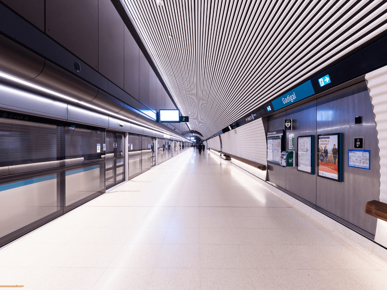 Gadigal Metro Railway Station Train Entrace with Durlum Metal Ceilings